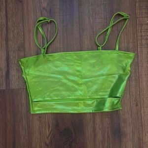 Small Metallic Green Underboob Tank Top